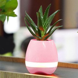 Music Flowerpot LED Light Portable Bluetooth Power Speaker K3 (Pink)